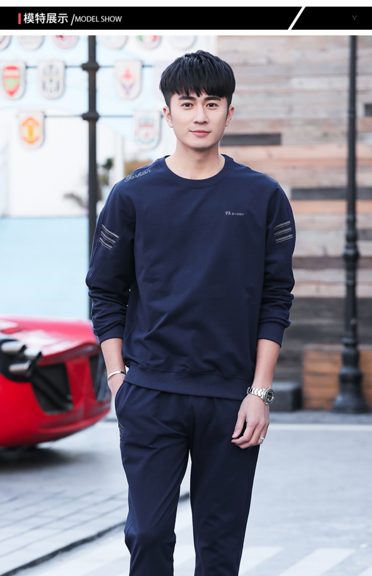 Mùa thu thể thao phù hợp với quần áo thể thao nam chạy cộng với phân bón thường mùa đông lỏng áo len kích thước lớn hai mảnh bộ thể thao nữ hàng hiệu