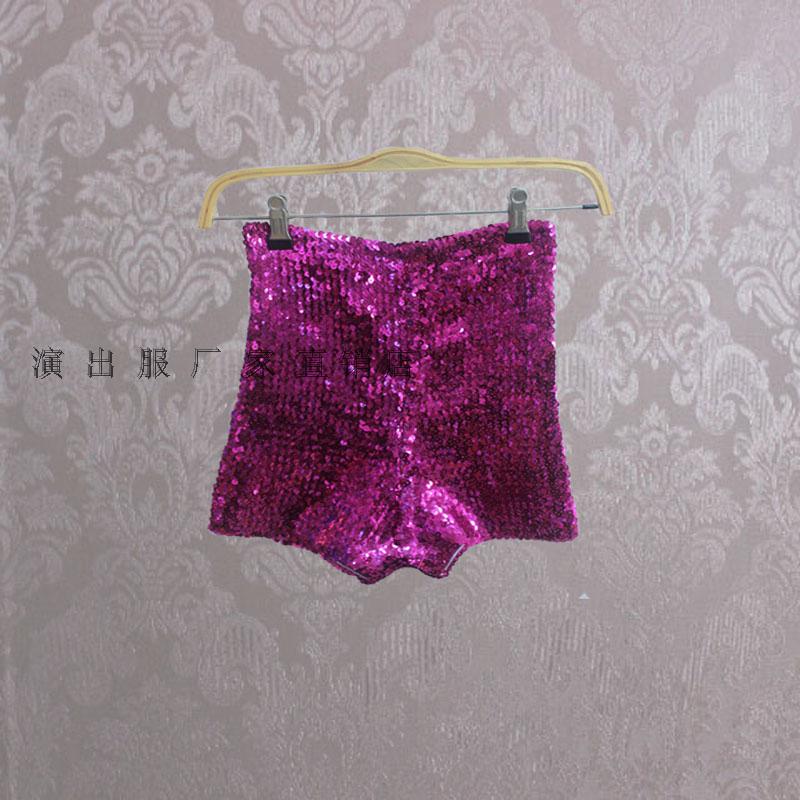 ds váy biểu diễn sân khấu mới sexy JAZZ cổ áo nhảy jazz trang bị cho nữ ca sĩ lóe lên quần short lưng cao sequined