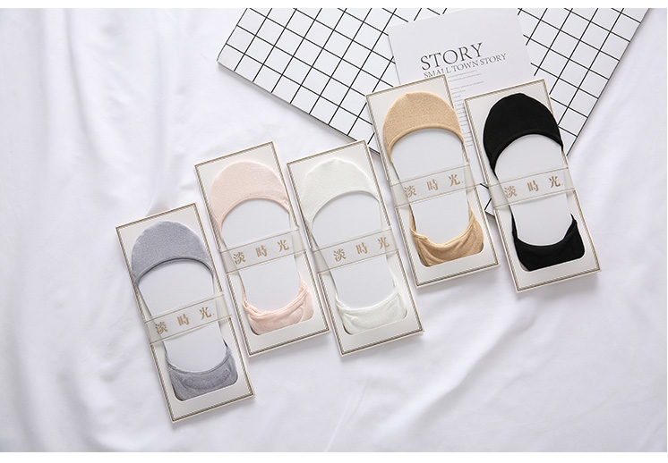 5 đôi giày cực thấp tất cả tất vớ vô hình nữ mỏng mùa xuân và mùa hè cotton nông miệng mà không có vớ bên băng tất cổ ngắn