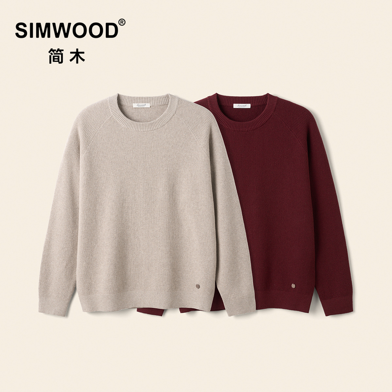 Simwood/Jianmu [Loose Fit] 12-Gauge Yak Wool Blend New Year Limited Edition Waffle Knit Sweater