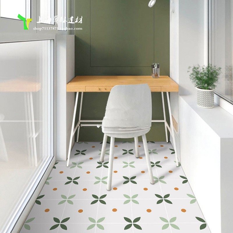 Nordic Ins Green Fresh Net Red Little Floral Brick Kitchen Balcony Floral Piece Retro Dressing Room Wall Ground Tile 300