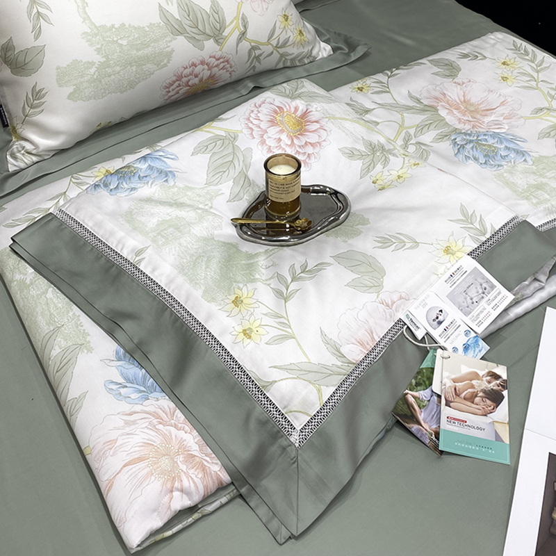 80 pieces Lenzing Tencel summer cool quilt four-piece set ice silk summer quilt air-conditioning quilt machine washable hyaluronic acid thin quilt silky