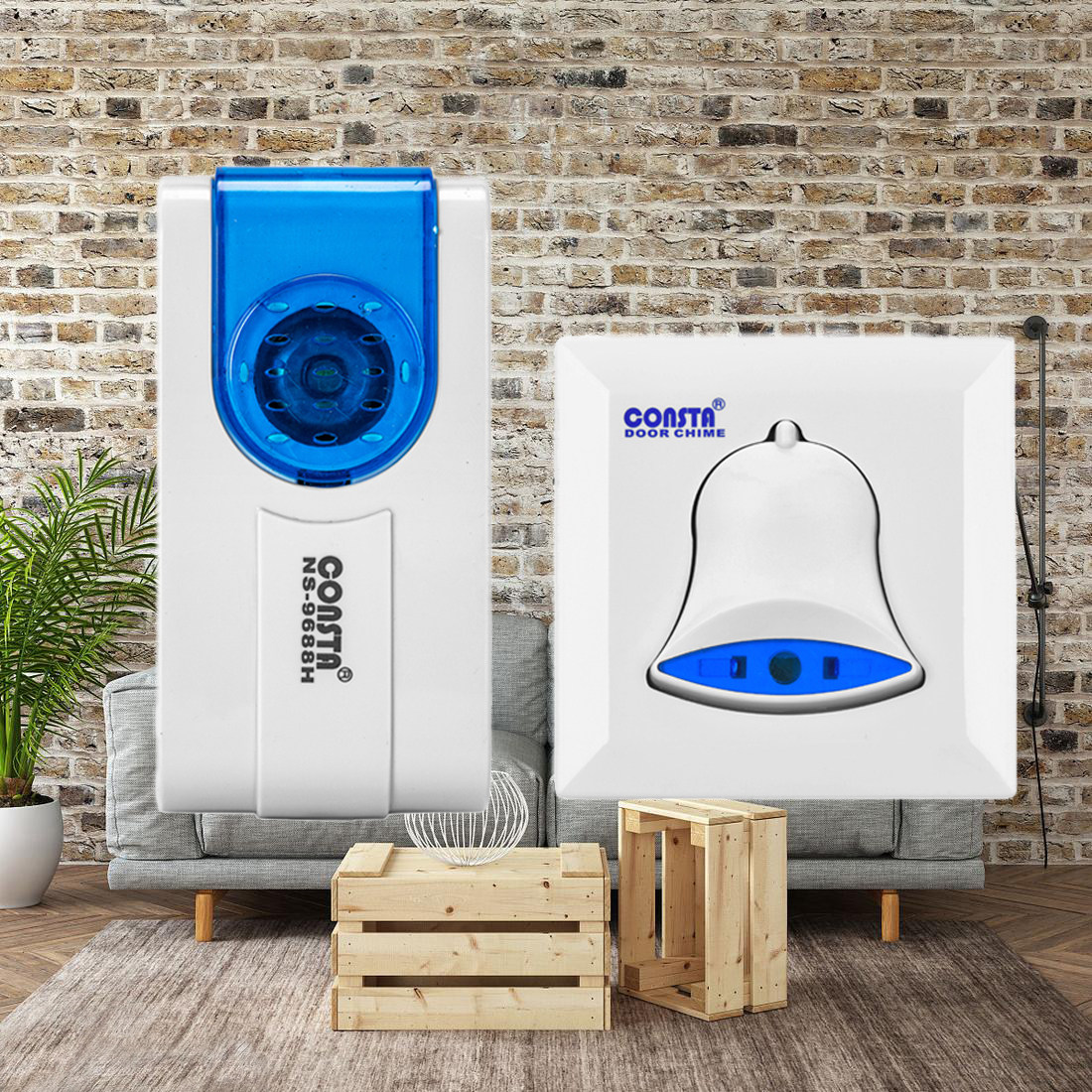 CONSTA NS-9688H AC Mains Plug In 220V Home 86 Ultra Long Range Wireless Doorbell