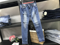 Clearance original single womens spring and autumn new hole old stretch Korean version thin legs mid-waist jeans 9382