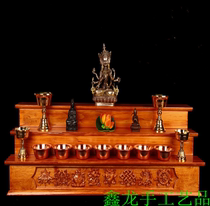 Low priced tie-edge full solid wood three-layer Buddha table solid wood engraving Buddha niche