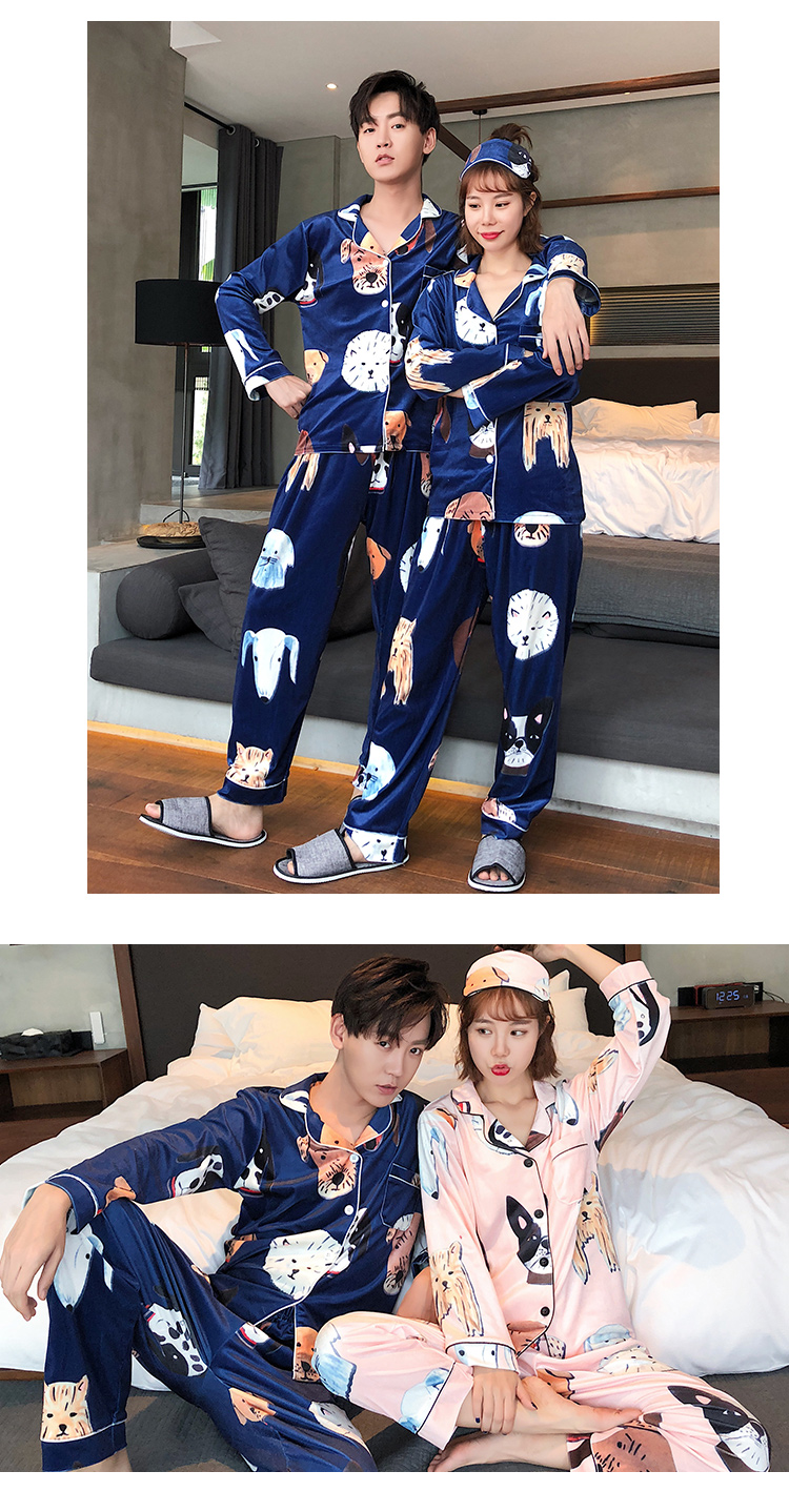 2 bộ giá đồ ngủ đôi mùa thu phiên bản Hàn Quốc của bộ đồ ngủ cưới mùa đông dày dễ thương đồ bộ cát hàn