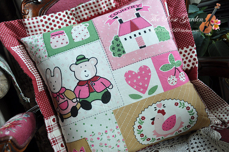Rose Garden - foreign trade original single double-sided cotton quilted zipper cushion cover seat cushion sofa cushion