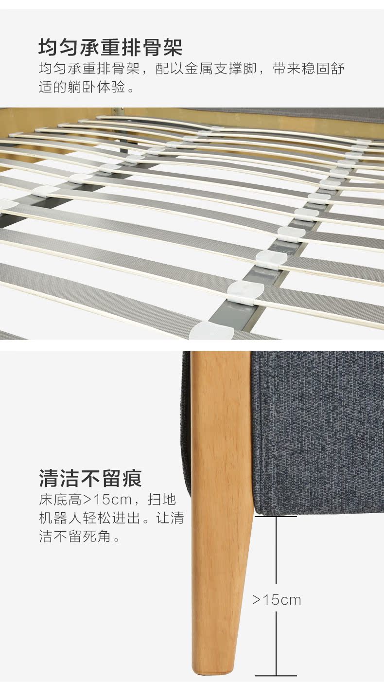 Vải bông mới gia táo giường mềm 1,5 / 1,8 m phòng ngủ thứ hai khung giường chính giường vải giường - Giường bộ giường ngủ giá rẻ