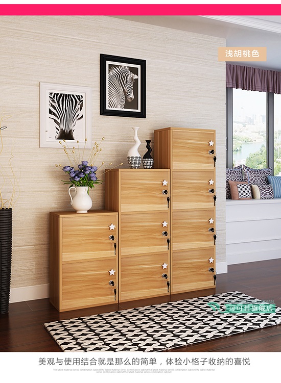 tủ kệ sách đơn giản tủ khóa tủ nhỏ với cửa ra vào kết hợp miễn phí khóa tủ lưu trữ tủ tủ ban công trẻ - Buồng tủ nhựa cánh lùa