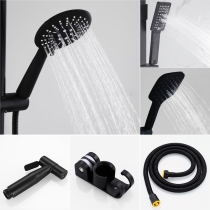 Black shower nozzle suit Home Pressurized Shower Shower Shower pressurized handheld Single lotus Shower Head Hose Bathroom accessories