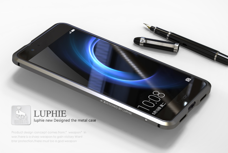 Luphie Blade Sword Slim Light Aluminum Bumper Metal Shell Case for Huawei Honor V8