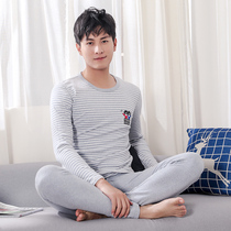 Youth thermal underwear set junior high school students Mens velvet cotton cotton big childrens autumn pants