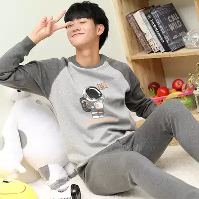 Autumn and winter plus velvet thickened thermal underwear set male high school students, teenagers and children pure cotton autumn clothes, sanitary pants bottoming