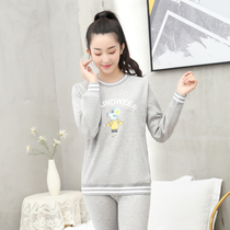 Autumn and winter thickened velvet thermal underwear set girl cute cartoon junior high school students cotton can wear cotton sweater