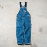 [NextVogue] Carhartt Wip Bib в целом вымытый необработанные рабочие джинсовые брюки.