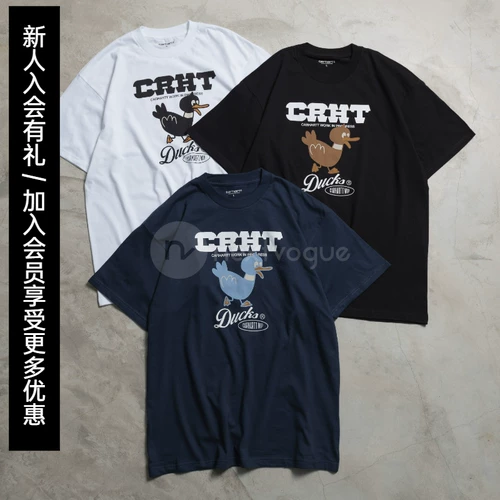 [NextVogue] Carhartt Wip Crht Ducks T Duck Printed Short -Sleeed T -Fork 22ss