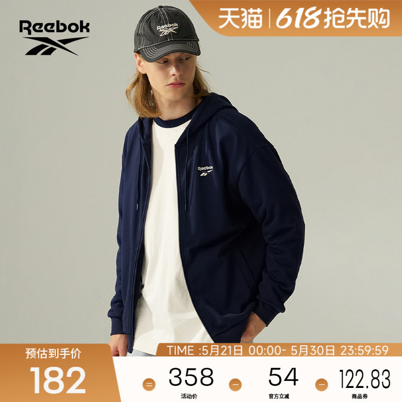 Reebok Official 26Th Anniversary New Men's and Women's Casual Versatile Fashionable Comfortable Zip-Up Hoodie