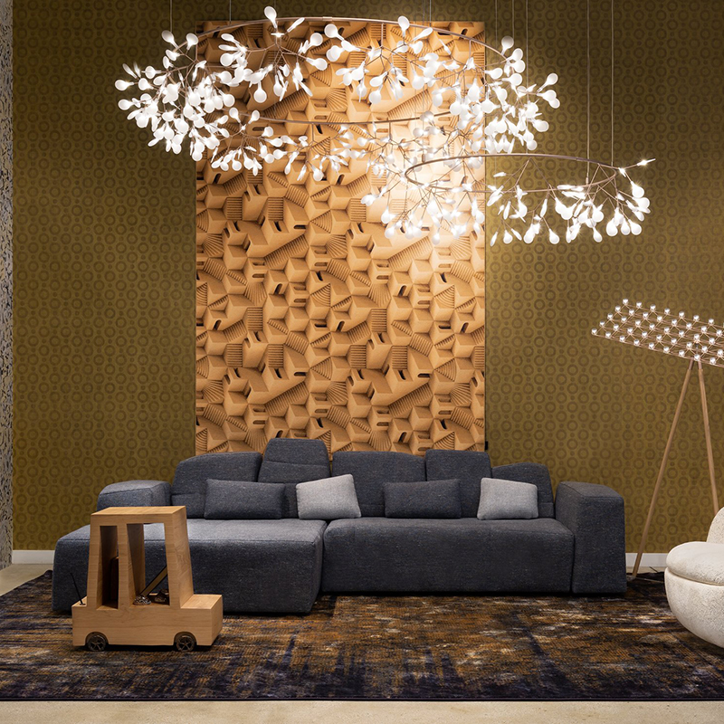 Nordic firefly living room chandelier post-modern minimalist style net red creative personality bedroom leaf lamps home
