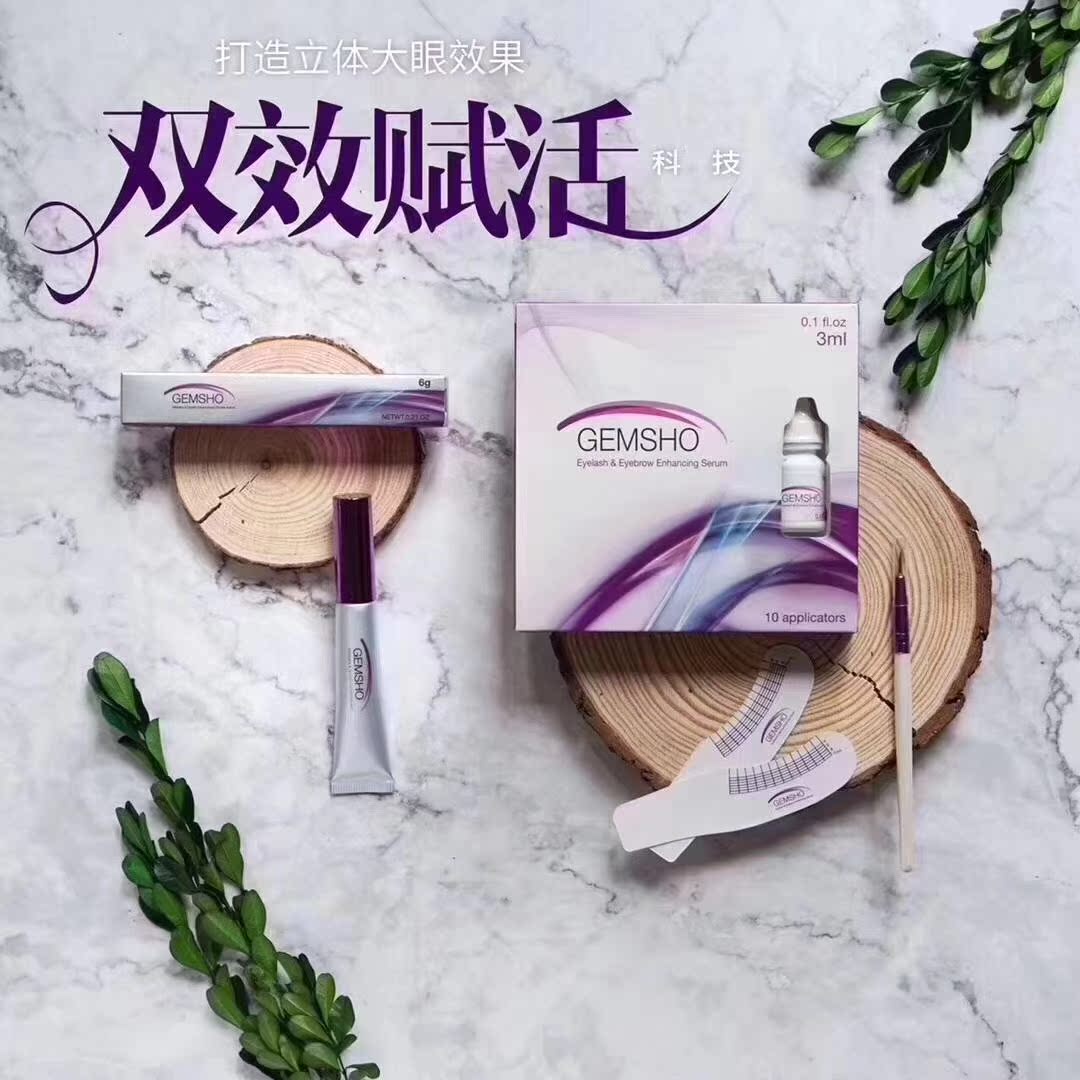 MỸ nhập khẩu GEMSHO mascara lông mi tăng trưởng lỏng siêu dày tăng trưởng lông mày lỏng curling không thấm nước dài chuốt mi kiss me