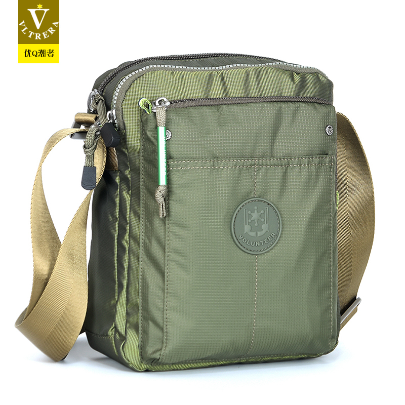 Hong Kong Trendy Brand Genuine Men's Shoulder Bag Nylon Waterproof Canvas Small Bag Large Capacity Wear-Resistant Retro Outdoor Backpack