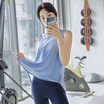 Yoga top womens summer sleeveless loose quick-drying short-sleeved fitness suit shirt running large size vest sports T-shirt