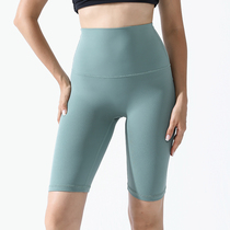 lulu yoga pants womens high waist hip five-point pants elastic abdomen fitness pants running quick-drying sports shorts summer