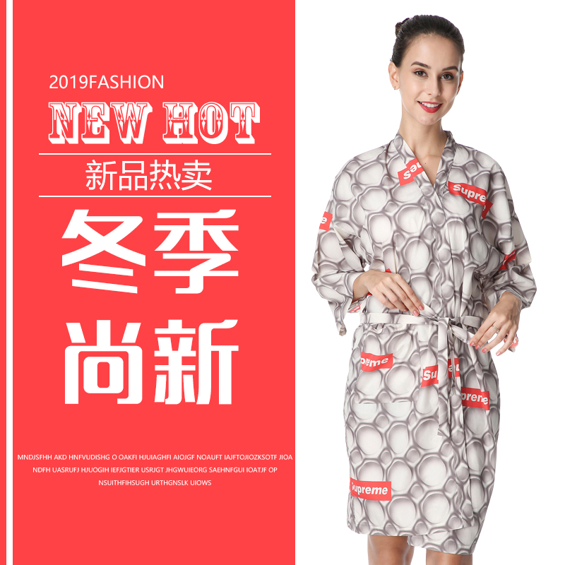 High-end Beauty Hair Customer Service Dyeing and Hairdresser Shop Guest Robe Hair Salon Hair Cut and kimono red hair stylist Working clothes waterproof