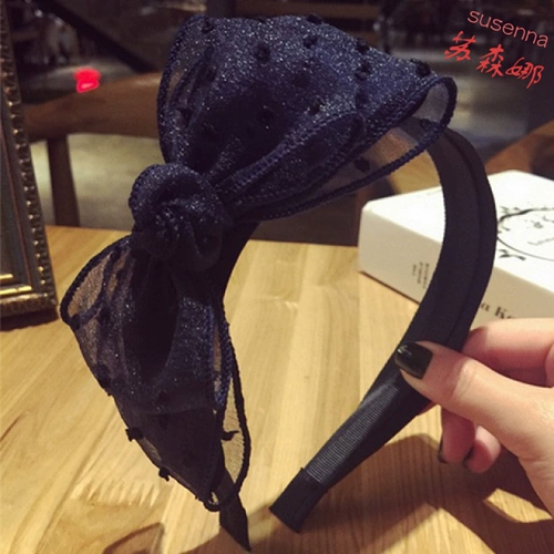 Заколка для волос с бантиком, черный ободок, шпильки для волос, универсальный зубчатый нескользящий аксессуар для волос, Южная Корея, простой и элегантный дизайн