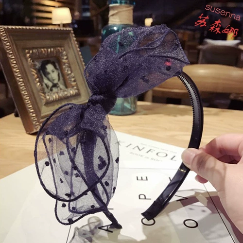 Заколка для волос с бантиком, черный ободок, шпильки для волос, универсальный зубчатый нескользящий аксессуар для волос, Южная Корея, простой и элегантный дизайн