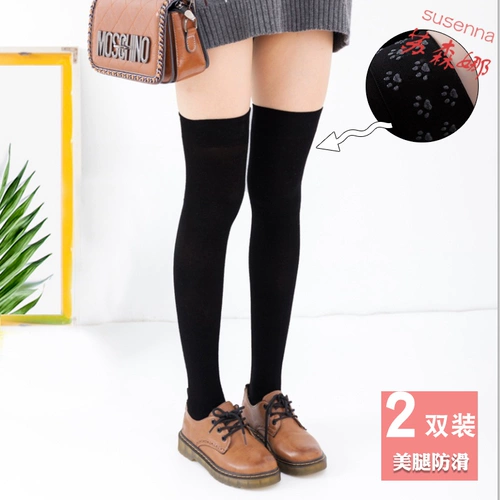 Осенние тонкие гольфы, высокие сапоги, бархатный лебедь, силиконовые нескользящие носки, летние колготки