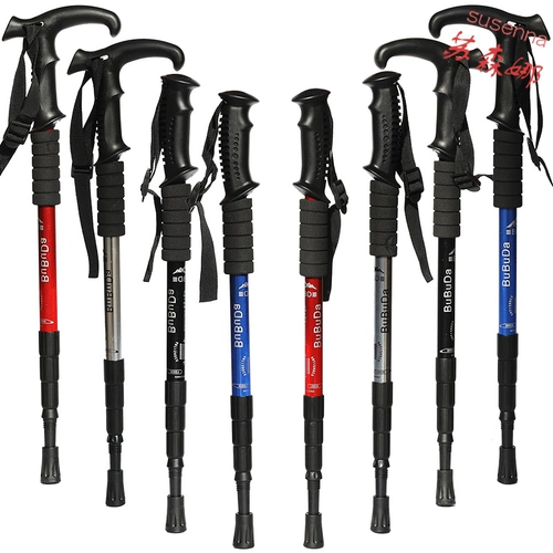 Наружный ультра -светлый подъемный тростник может выдвигать и сложенные алюминиевые сплавы, пешие прогулки по прямой ручке с прямой ручкой