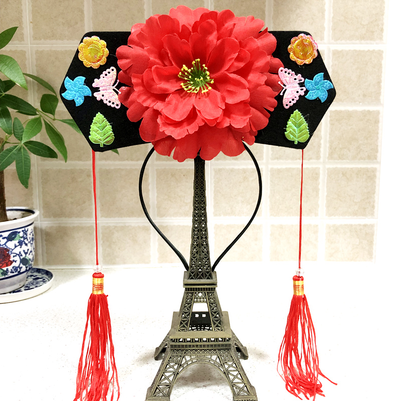 Gog hat children adult head accessories Palace court women's hair hoop ancient dress Flag Qing Dynasty Manchu hair hoop performance to pick up