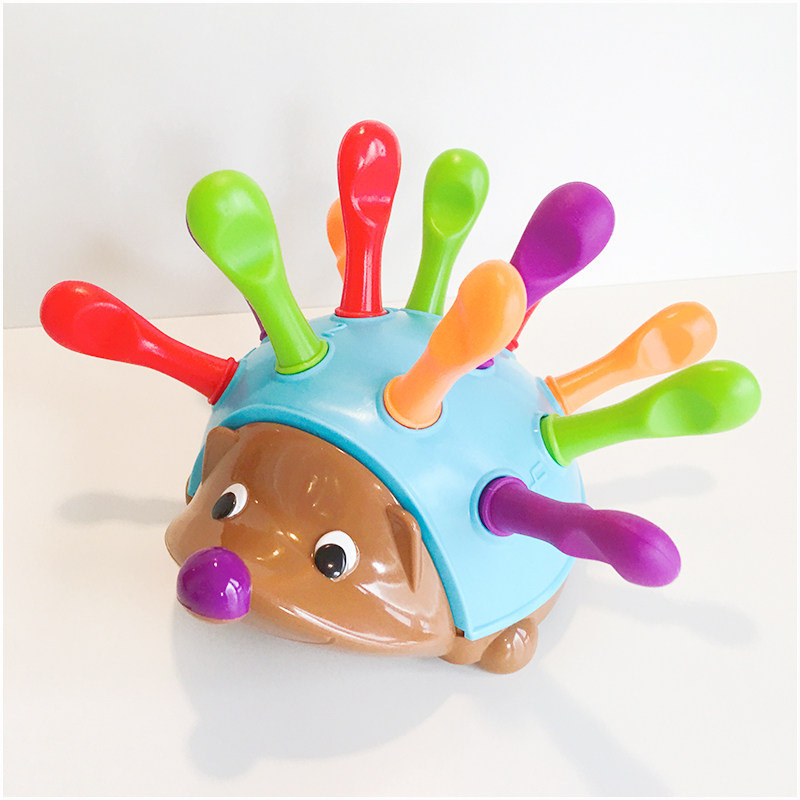 Children's concentration training puzzle spell hole hedgehog pull out nails small nail board baby recognize digital children's toys