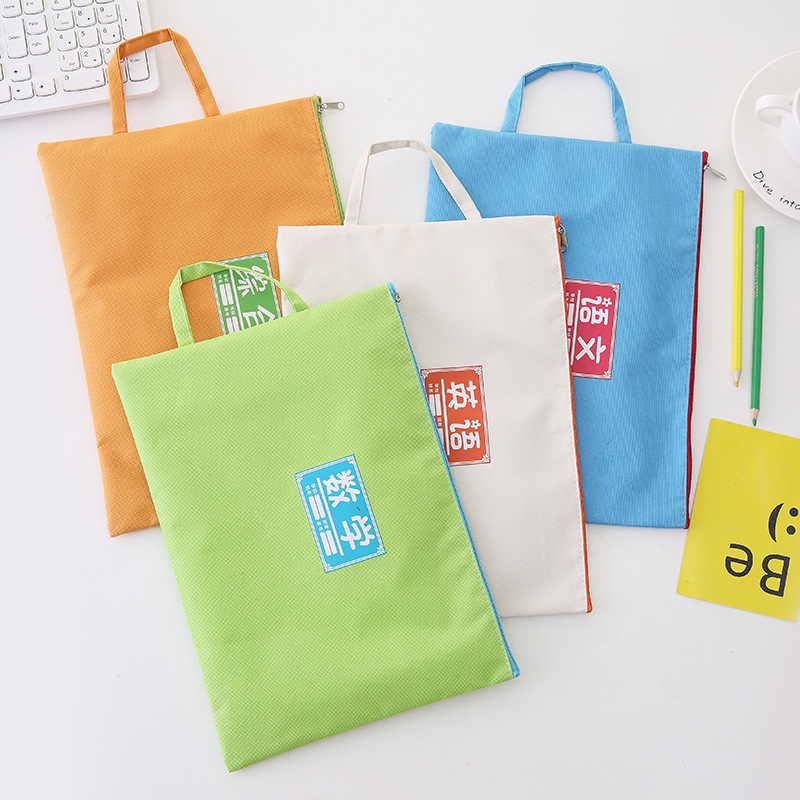 Cute subject waterproof folder a4 office file bag bill information bag handbag tablet storage bag