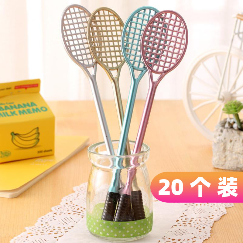 Korean stationery cute cartoon creative gel pen Tennis racket water-based pen black signature pen student supplies wholesale