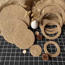 Kindergarten wall hanging decoration vintage hemp rope hollow diy disc handmade material works background wall hanging