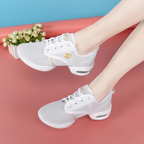 Wanannian cool summer dance shoes female adult soft soled square dance shoes mesh breathable sailor sports dance shoes white