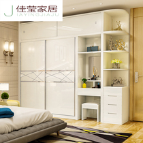 Sliding door wardrobe modern minimalist bedroom adult paint with mirror wardrobe plus dressing table combination