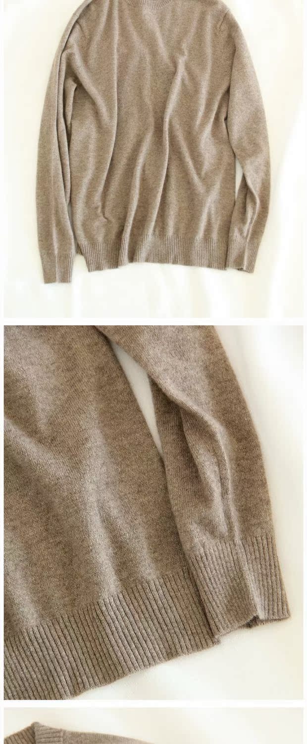 Hành khách cũ, cổ tròn cơ bản, áo len cashmere dài tay, áo len nam, áo len, 5 màu áo thun dài tay nam