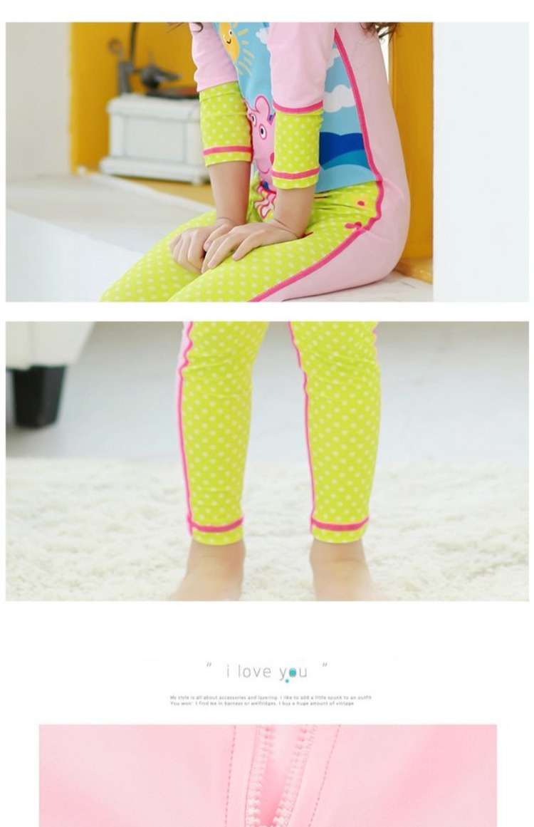 Áo tắm cho trẻ em Xiêm Cô gái áo dài tay chống nắng Cậu bé áo tắm cho bé Spa Áo tắm Pig Peggy Mới đồ bơi cho be gái 10 tuổi