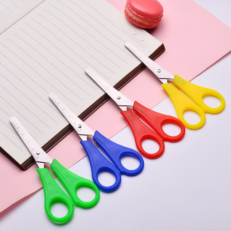 Children's safety scissors handmade cloth cute primary school students kindergarten paper-cut does not hurt hands scissors round head protection cover