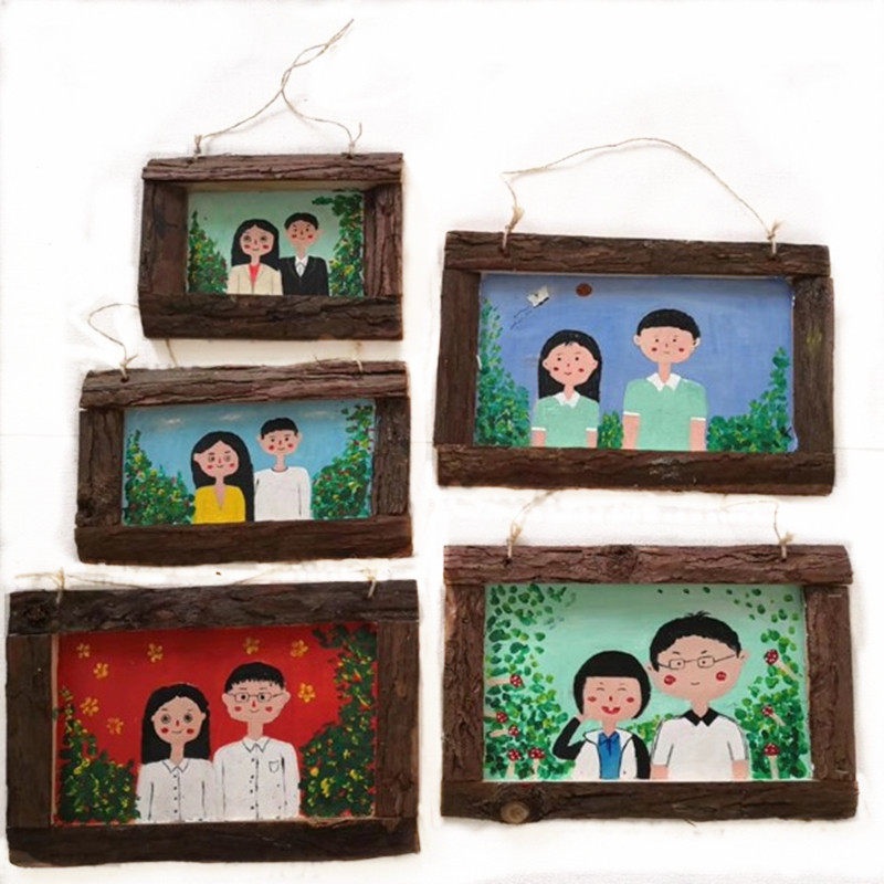 Kindergarten Forest Department Solid Wood Retro Bag Compartment Door Plate Wooden Folk Juku Creative Wooden Brand Personality Diy Zone Corner Hanging Decoration