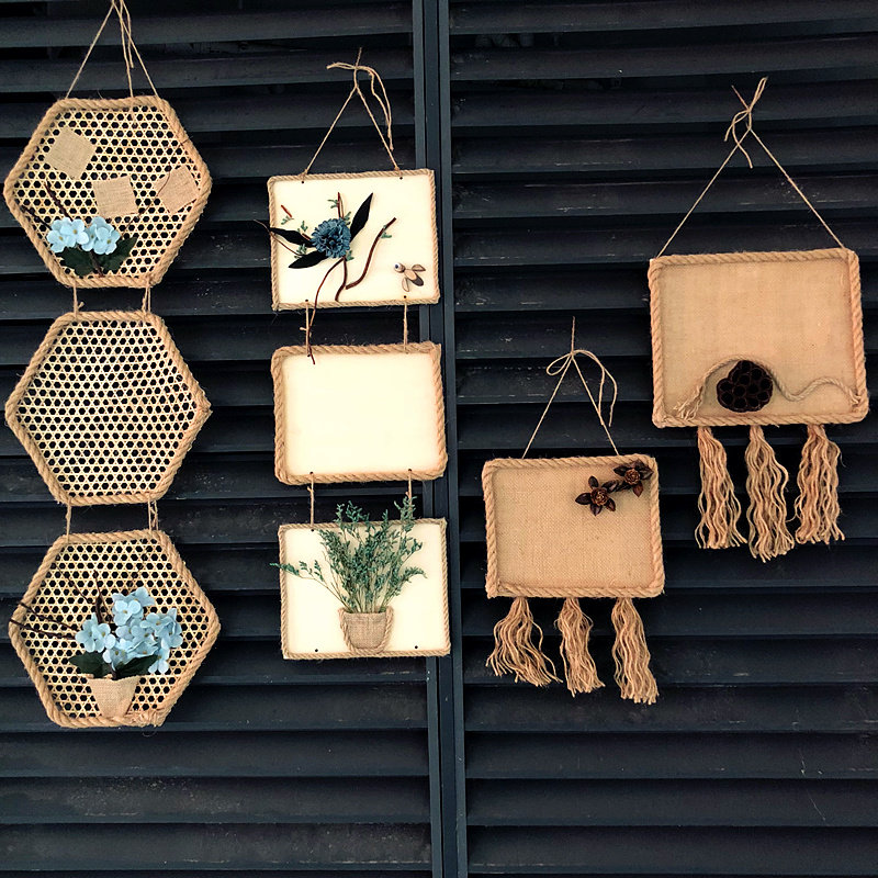Forest Department New items Hexagonal Bamboo sheet Topic hanged Kindergarten Wall Corridor Wall Hallway Pendant Accessories background frame Decorative Bag