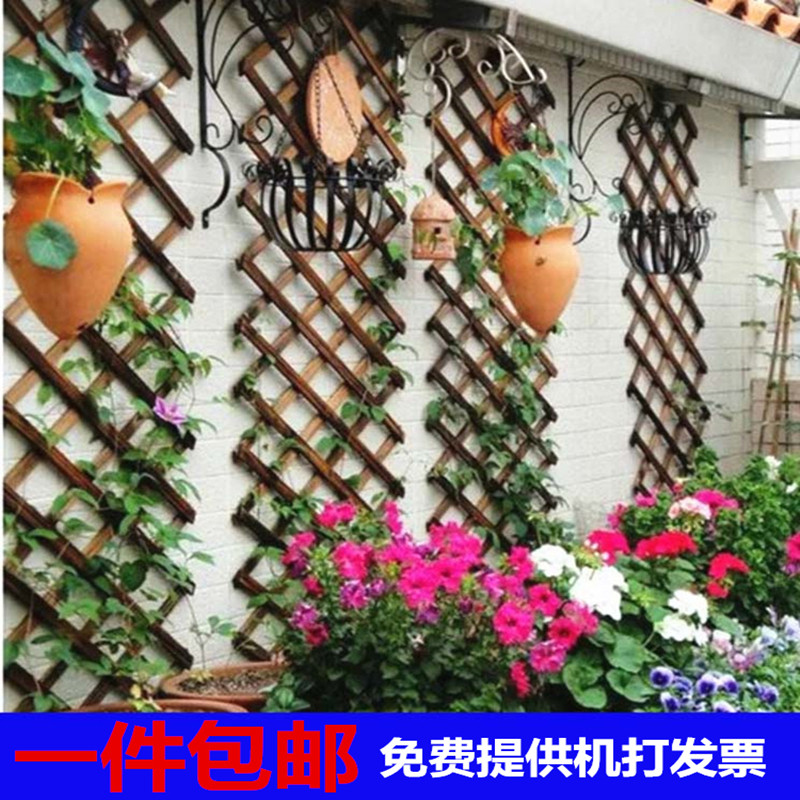 Kindergarten decoration Outdoor fence Courtyard lawn fence Fence Telescopic grid Flower frame Anti-corrosion wooden fence climbing rattan