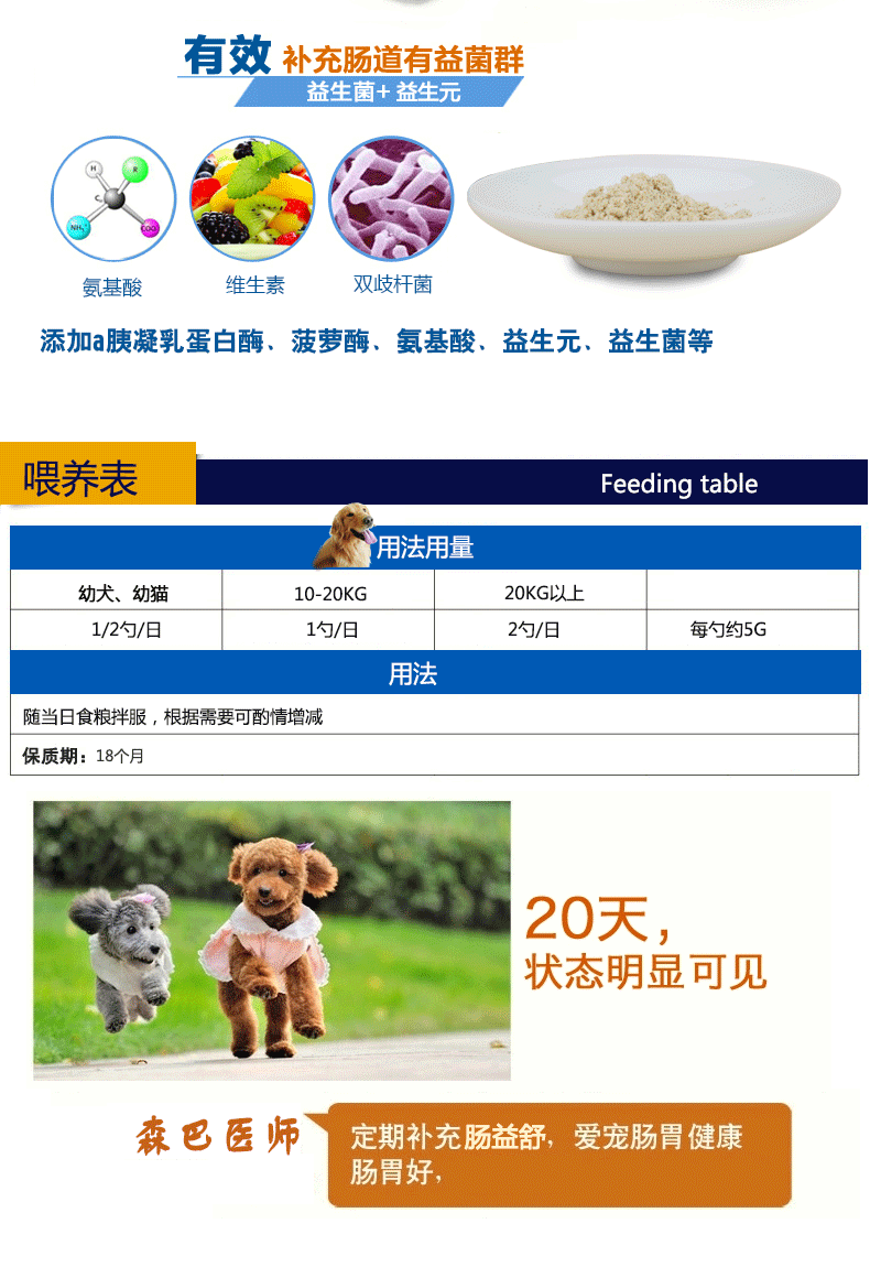 Chó hôi miệng điều hòa đường tiêu hóa chó mèo táo bón thú cưng chó con men vi sinh sản phẩm chăm sóc sức khỏe ruột Yishu Sữa dành cho mèo con mới đẻ