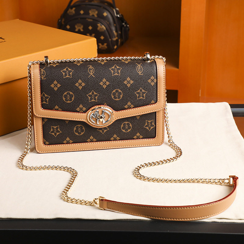 Genuine Leather Bag Women Fashion Old Flowers Retro Bag Women 2022 New Tide Single Shoulder Inclined Satchel Bag Pet Bag