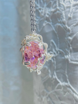 Fairy high-end pink zirconia necklace