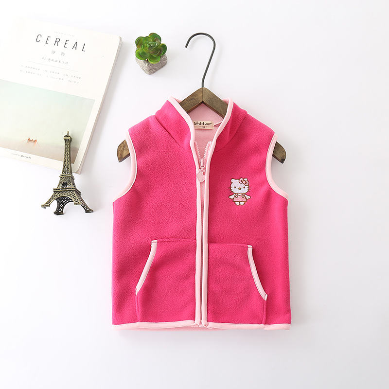 Quần áo trẻ em 2018 mùa thu trẻ em không tay vest nữ cổ áo giản dị vest bé trai vest vest áo gile cho bé lịch lãm đáng yêu
