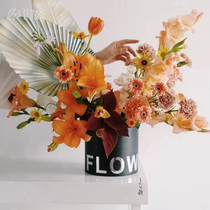 Hug bucket round floral box English letter Drum Flowers Gift Box Light Extravaganza Luxuriant Bucket Set 2 Fullle Poetry