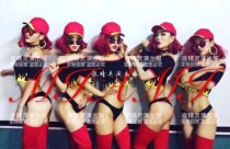 Night Elf acting out of red flame Tide Cards Hip Hop Street Dance Bar Sexy DJ Cool Girl For Show Gogo